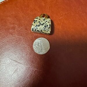 Dalmatian Stone Miniature Purse Charm